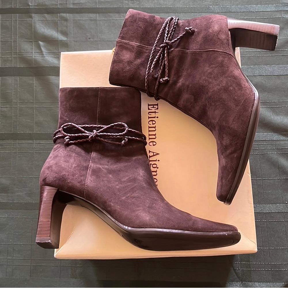 Etienne Aigner Godiva-Kid Suede Zip Boots